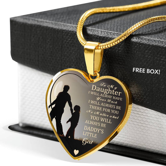 To My Daughter Pendants - Plater Heart Necklace - Birthday Gifts for Tween Girls