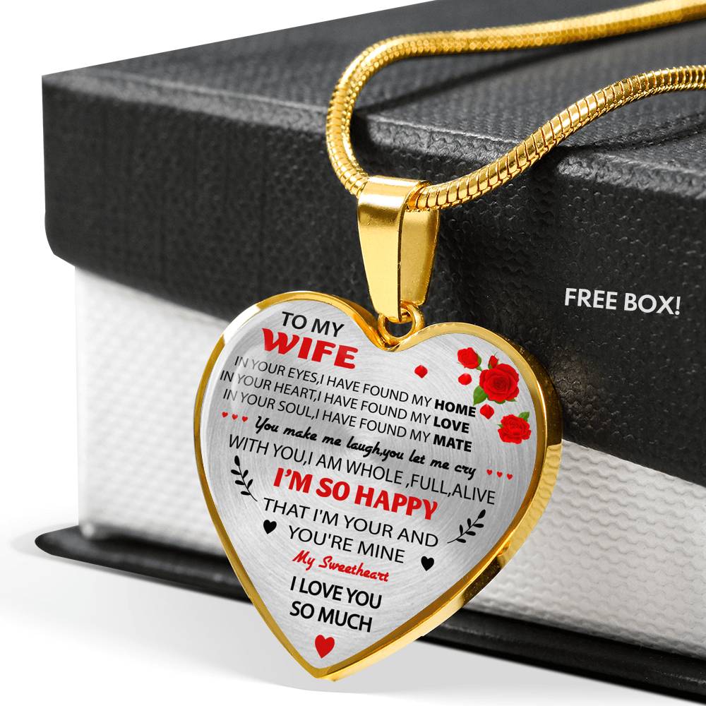 To My Wife Heart Necklace Pendant - Wife And Husband I Love You Gifts For Wife