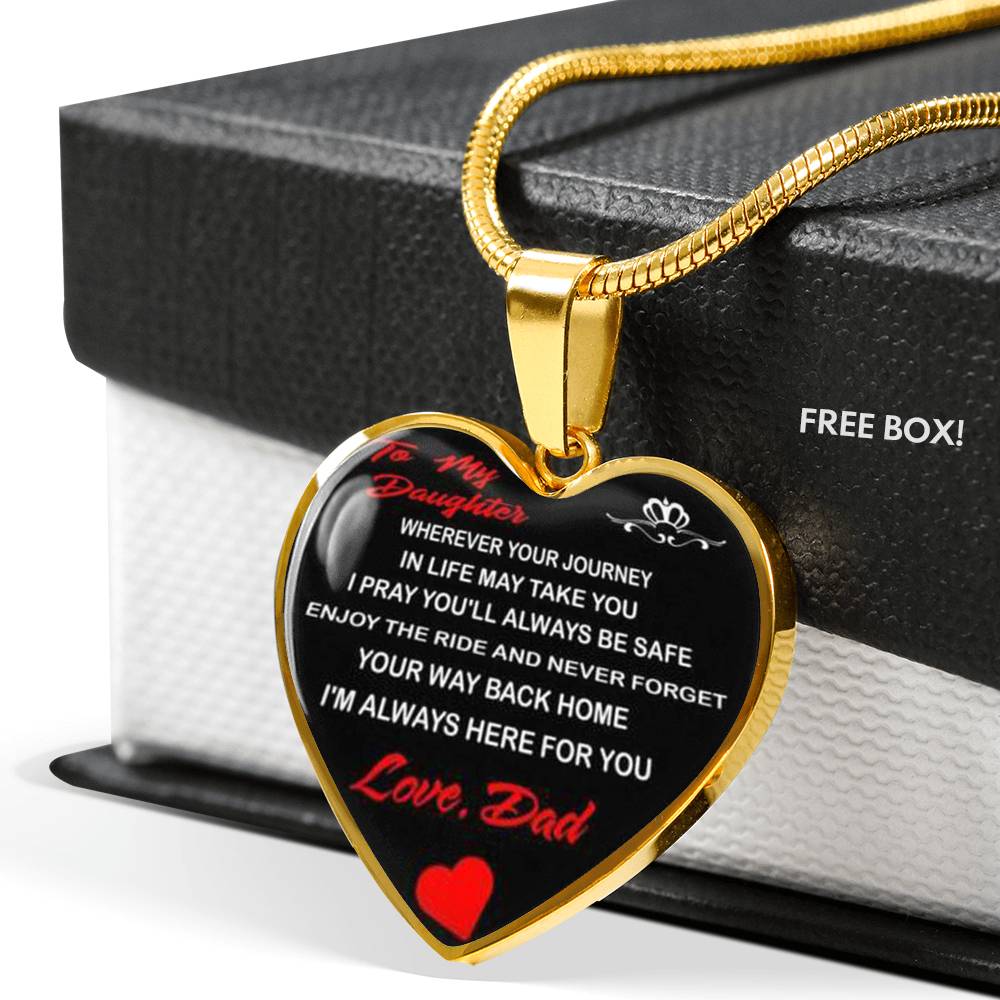 To My Daughter Love Dad - Father and Daughter Necklace Heart Gift from Father