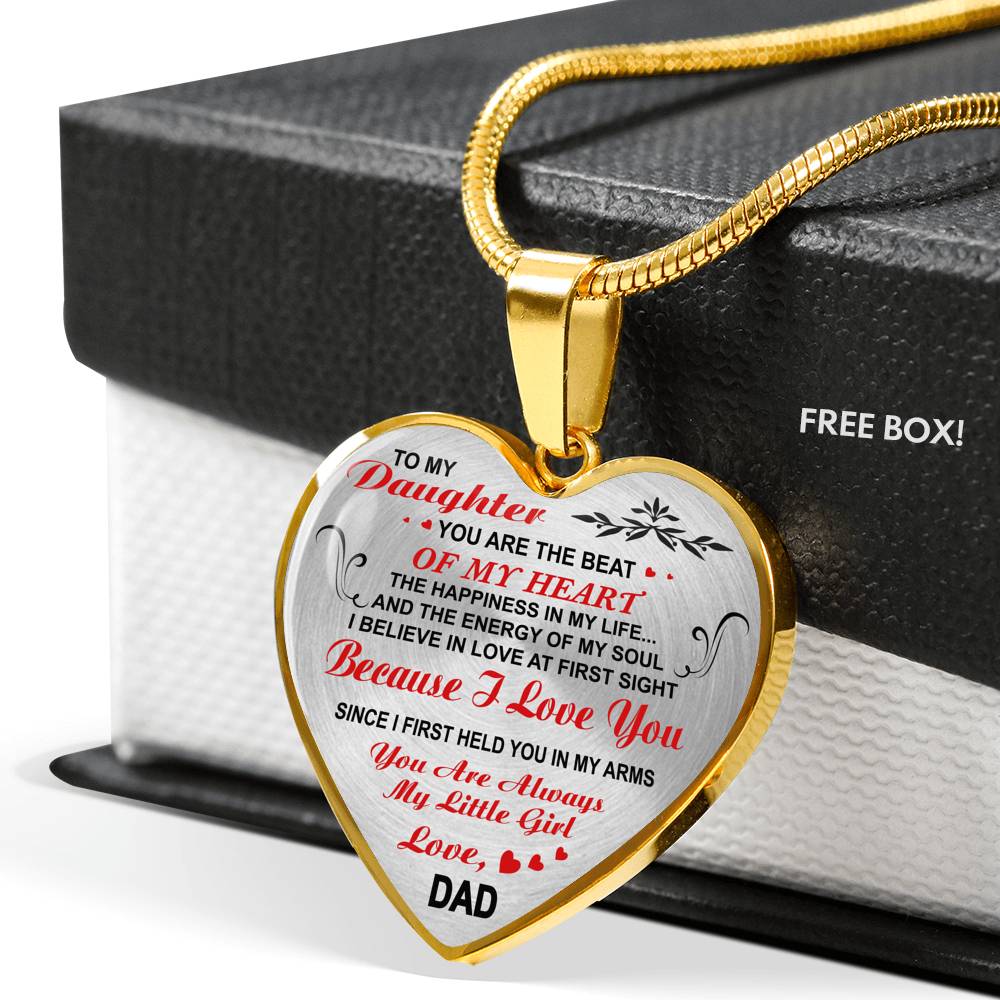 Father And Daughter Necklace Heart Pendant - To My Daughter Necklace Love Dad