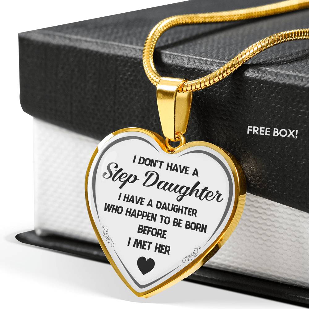 Love Step Daughter Gifts - Heart Necklace For Birthday Wedding
