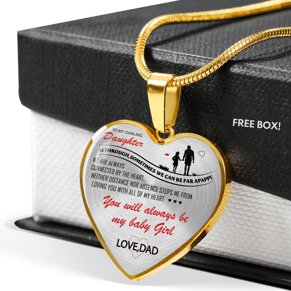 To my Darling Daughter Love DAD Luxury Heart Shaped Necklace Anniversary Gift