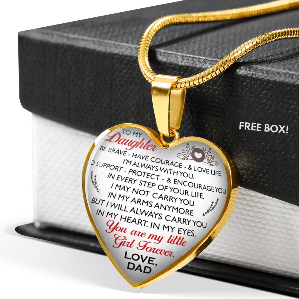 Father And Daughter - To My Daughter Necklace Heart Pendants Gift From Daddy's