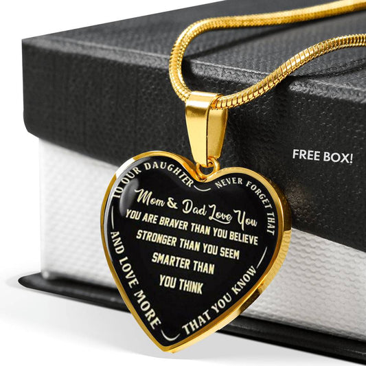 To Our Daughter Luxury Necklace Pendant - from Dad & Mom - Gifts for Teen Girl