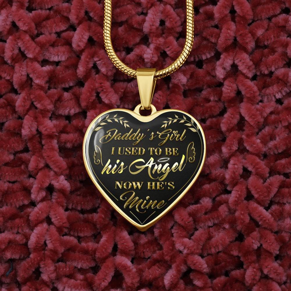 Vuvuzi Tee Daddy's Girl I Used to Be His Angel Now He's Mine - Gold Pendant Necklace