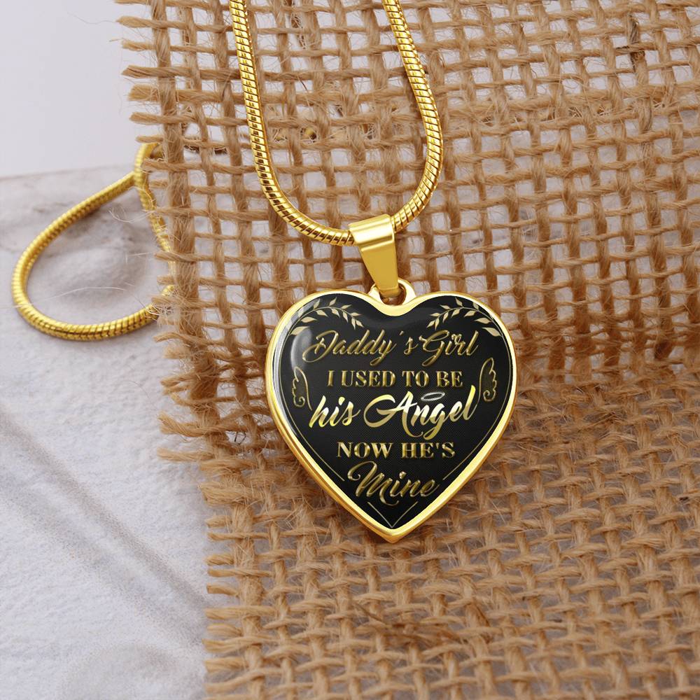 Vuvuzi Tee Daddy's Girl I Used to Be His Angel Now He's Mine - Gold Pendant Necklace