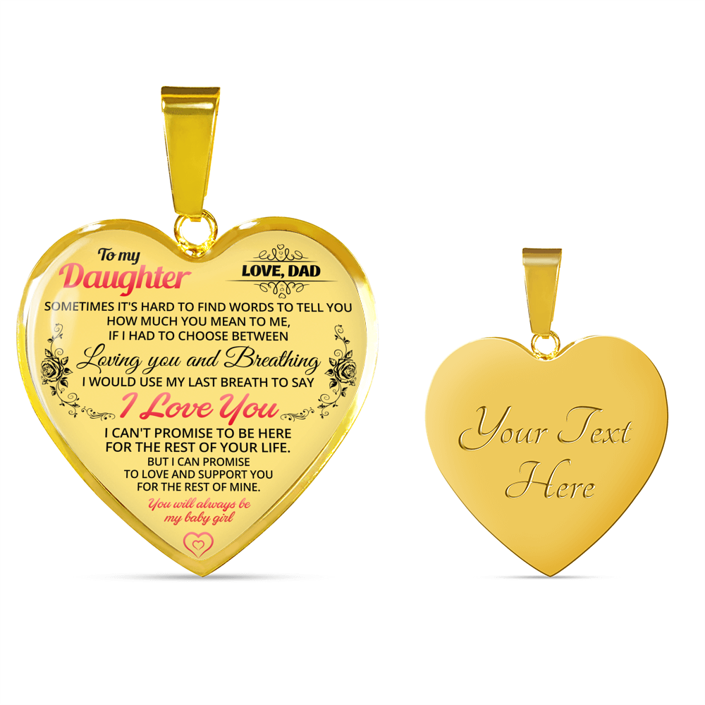 To My Daughter Necklaces Pendant - Father and Daughter Necklace - Gift from Dad