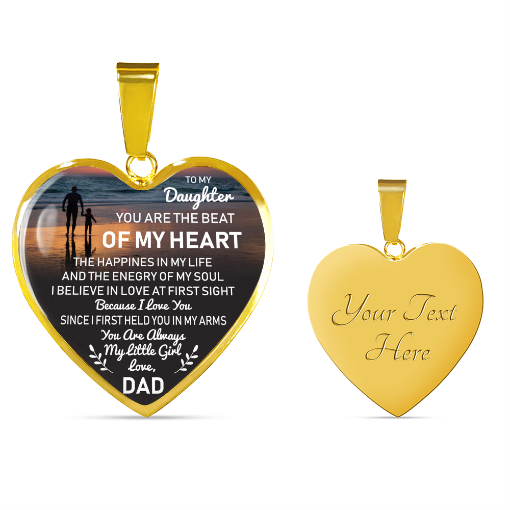 Father And Daughter Necklace Heart Pendant - To My Daughter Necklace Love Dad