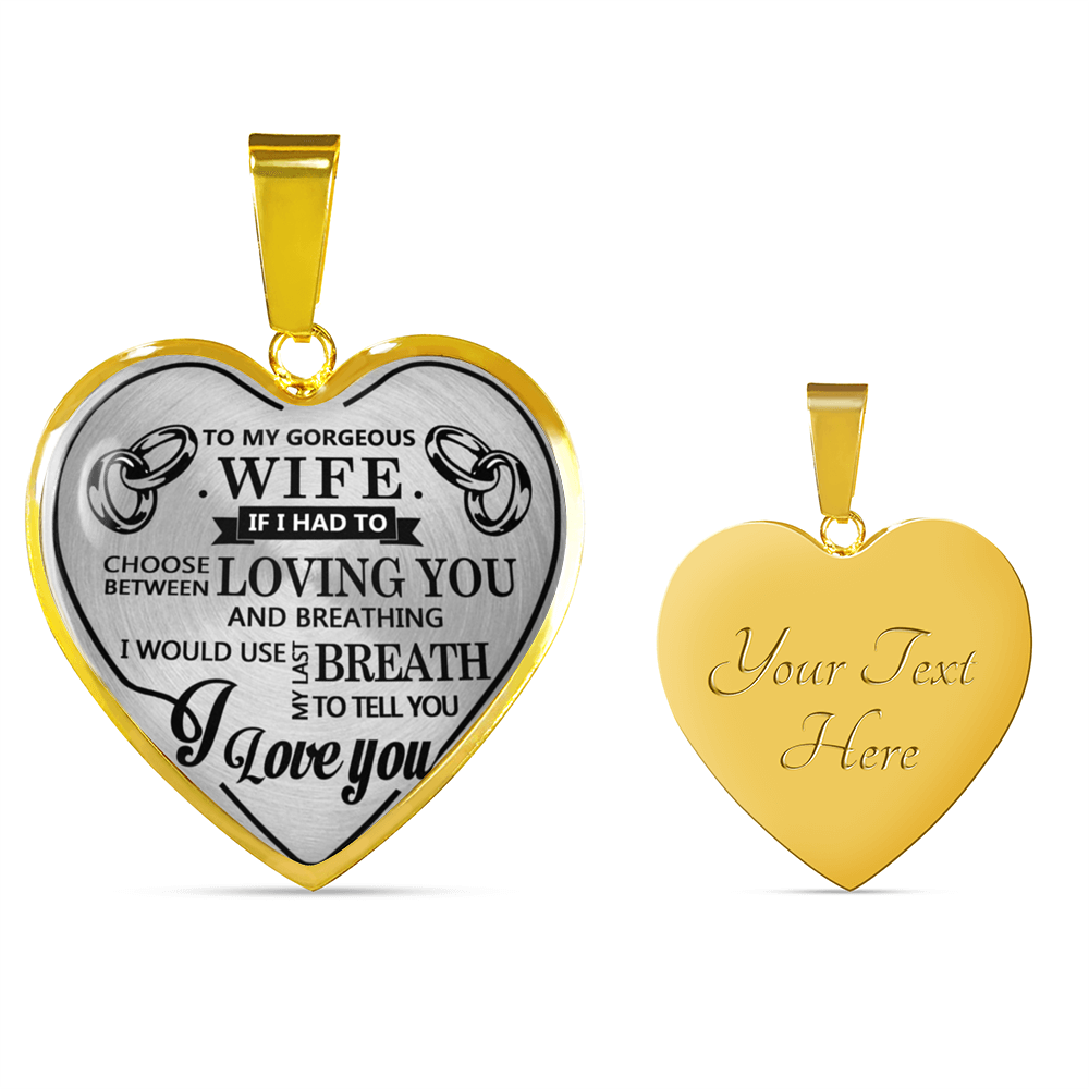 To My Wife I Love You Husband Luxury Silver Necklace Birthday