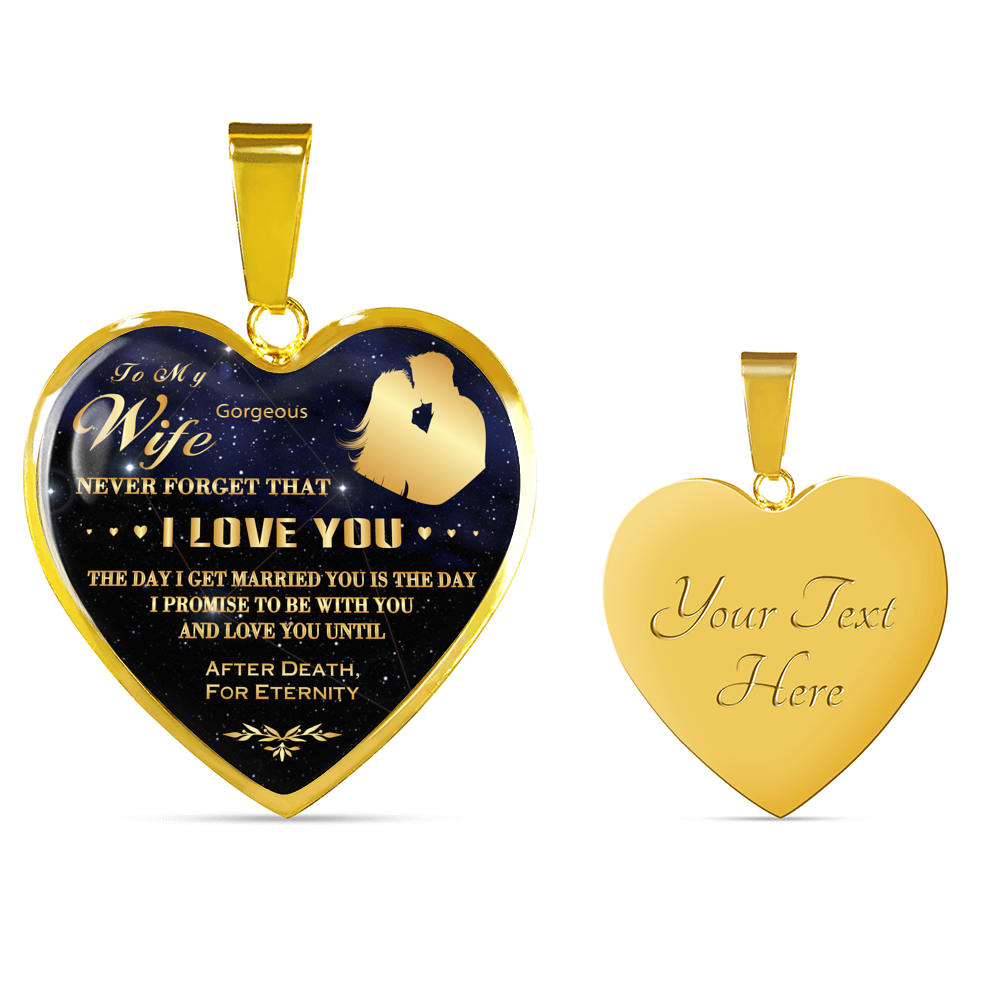 To My Wife Heart Necklace Best Gift For Wife From Husband