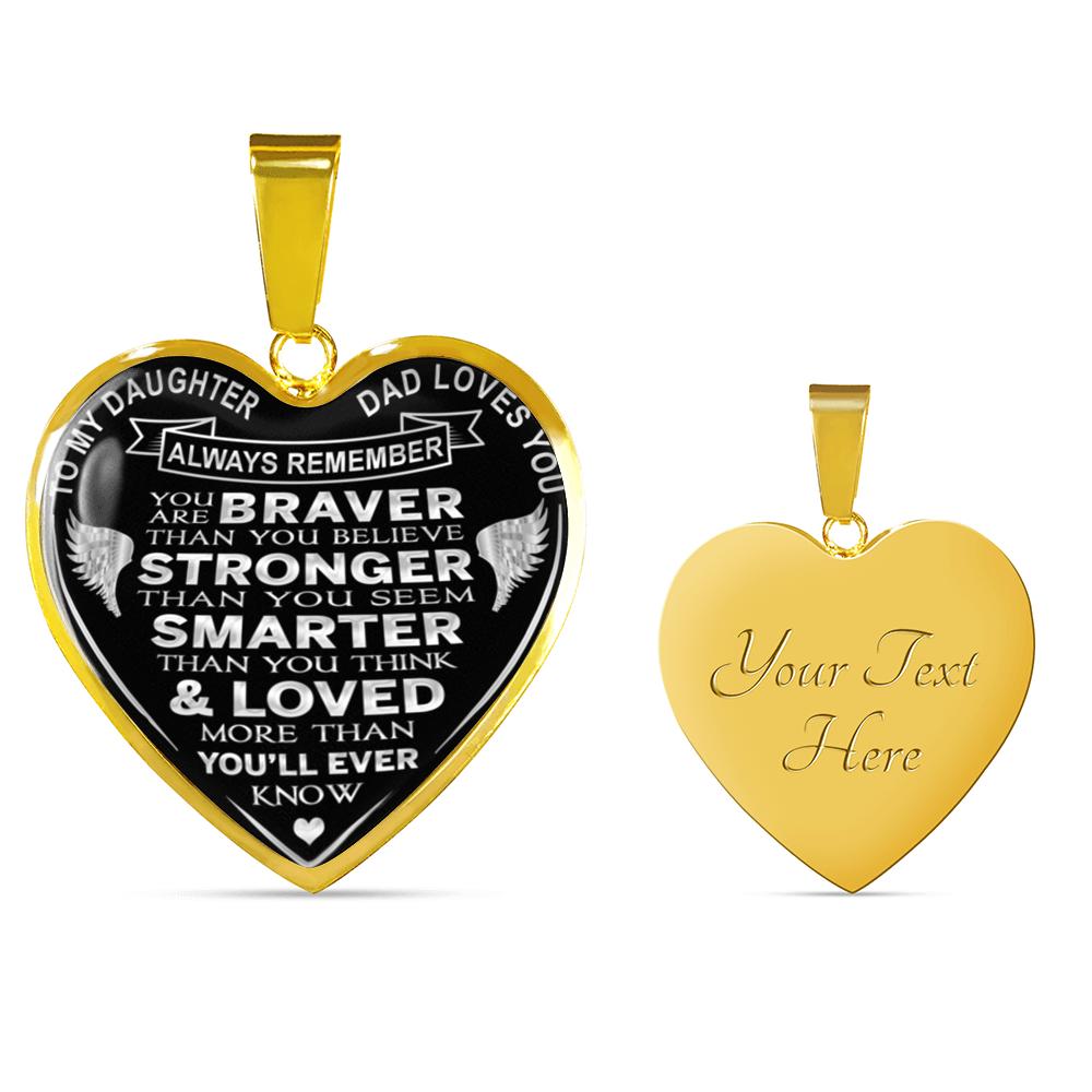 To My Daughter - Dad Loves You Luxury Bangle - Necklace Gifts From Father