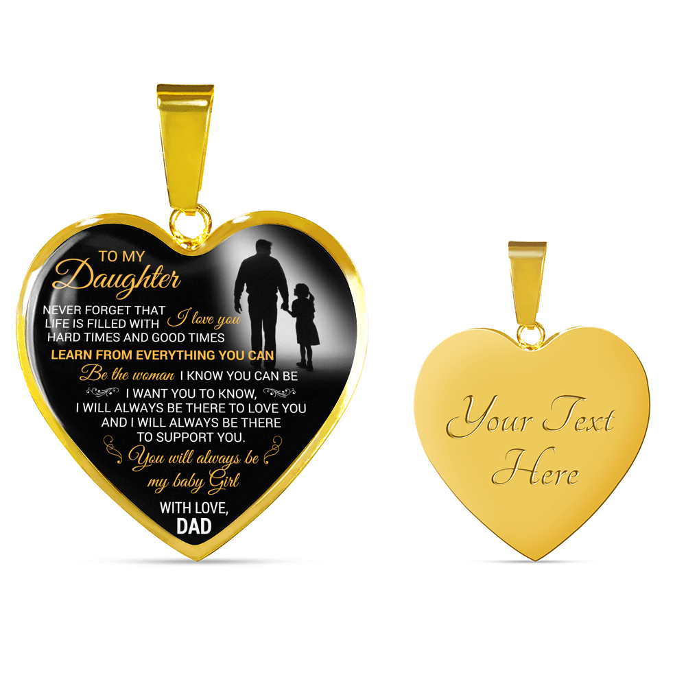To My Daughter Necklace Heart - Father And Daughter Pendant Gifts From Daddy's