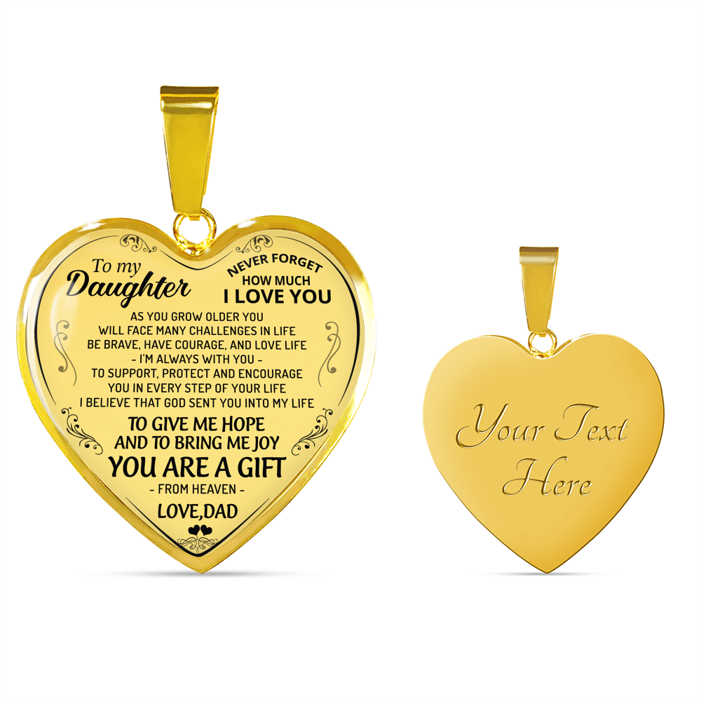To My Daughter Necklace Pendant Gift From Daddy - Father And Daughter Necklace