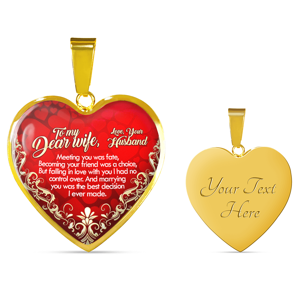 To My WIFE HEART LOVE NECKLACE PENDANT Anniversary Birthday GIFT For Your Wife