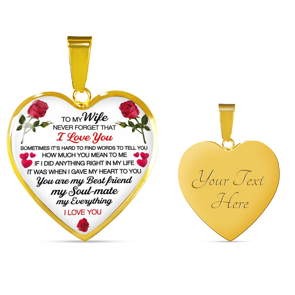 To My Wife Heart Necklace Pendant - Wife And Husband I Love You Gifts For Wife