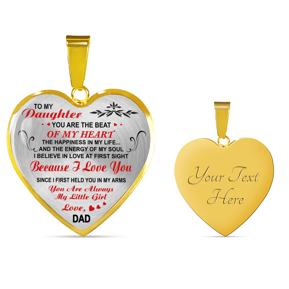 Father And Daughter Necklace Heart Pendant - To My Daughter Necklace Love Dad