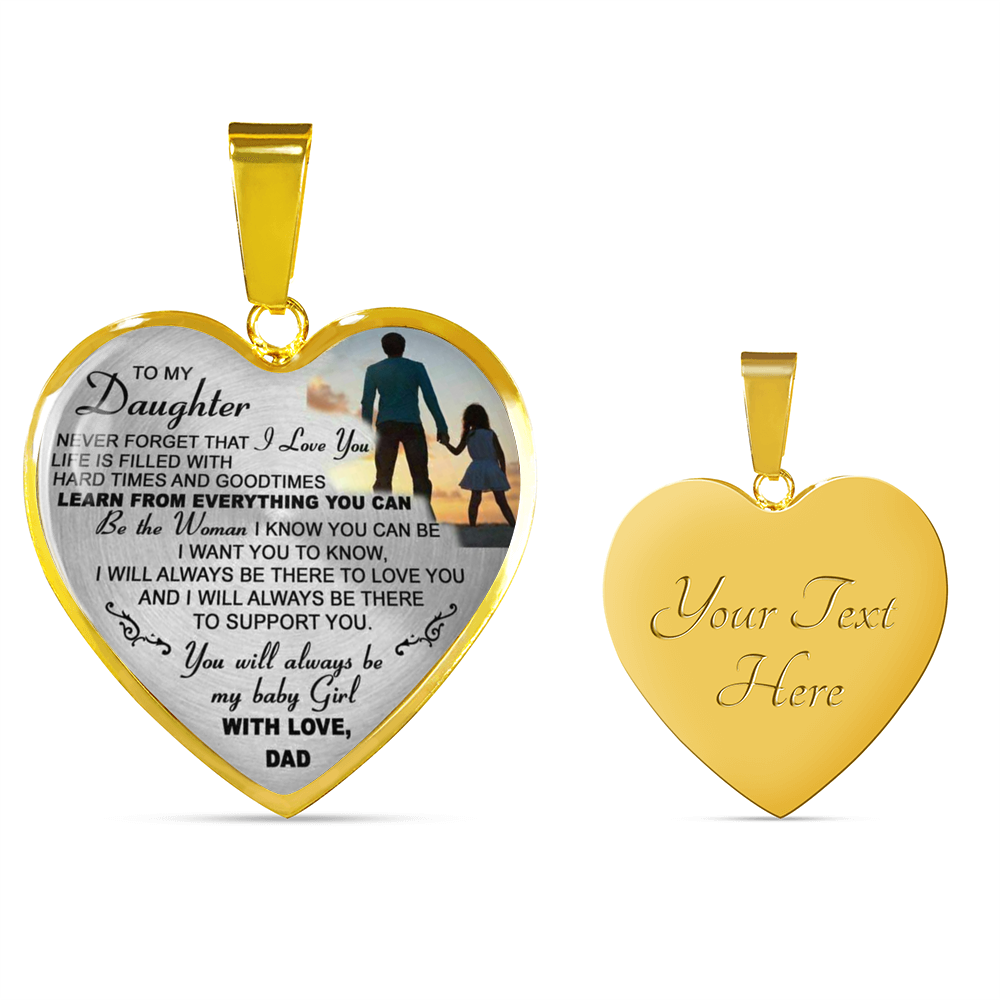 To My Daughter Necklace Heart - Father And Daughter Pendant Gifts From Daddy's