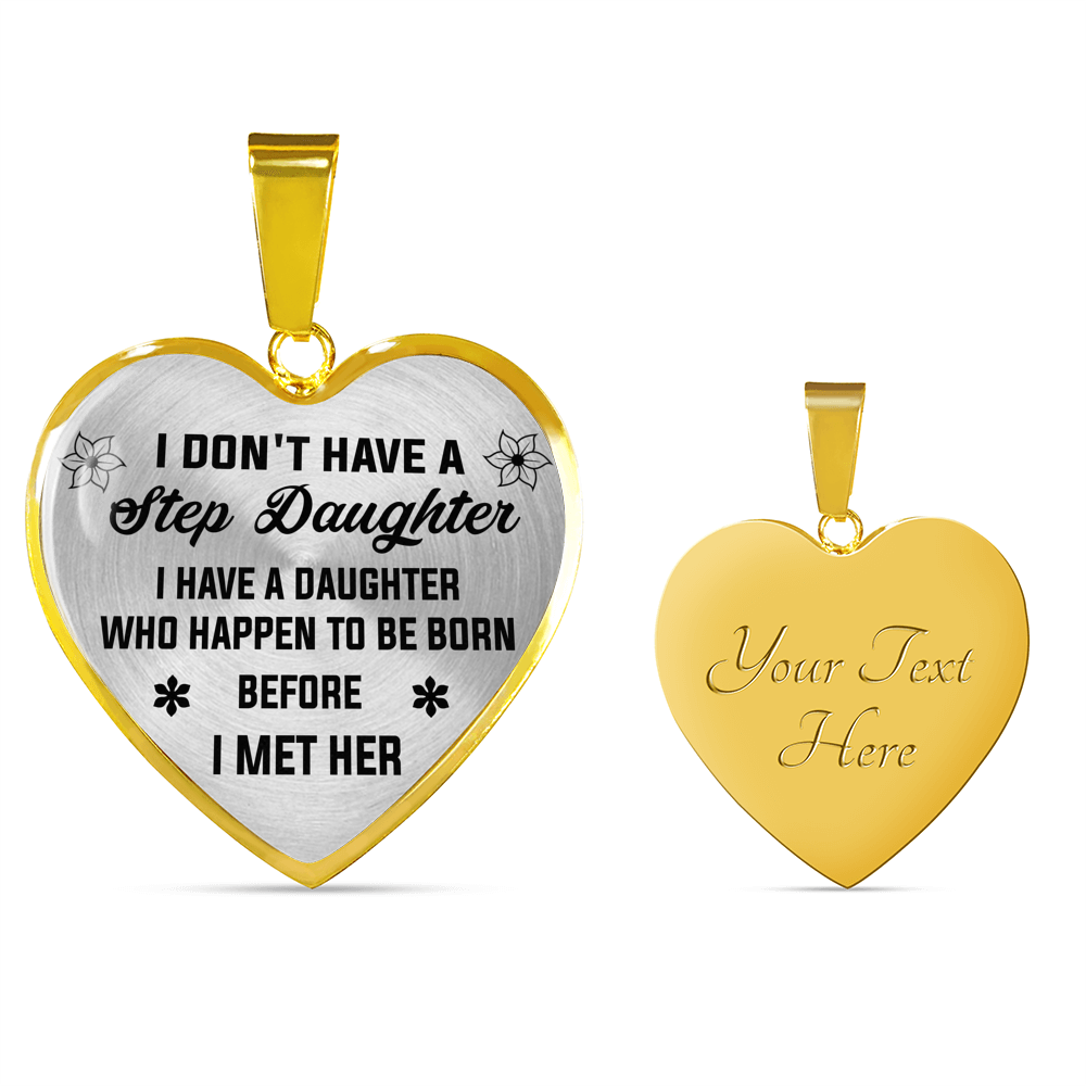 Love Step Daughter Gifts - Heart Necklace For Birthday Wedding