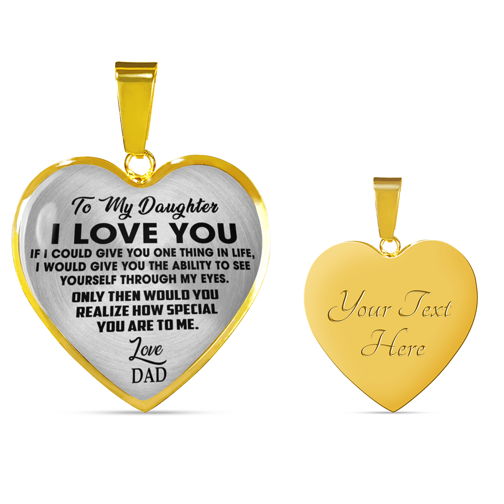 Father & Daughter Necklace - I Love You Daughter Heart Necklace
