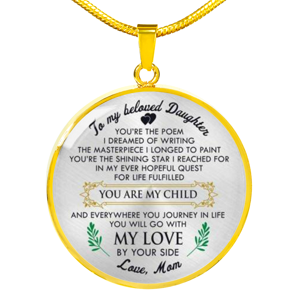 To my daughter necklace love mom, mother, mommy best gift for daughter
