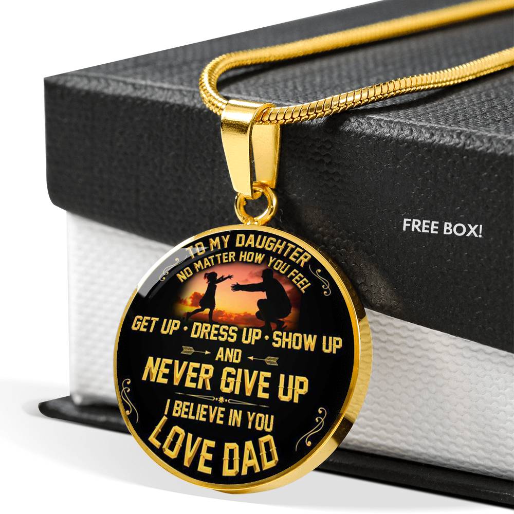To My Daughter Heart Necklace From Dad Gift To Little Girl