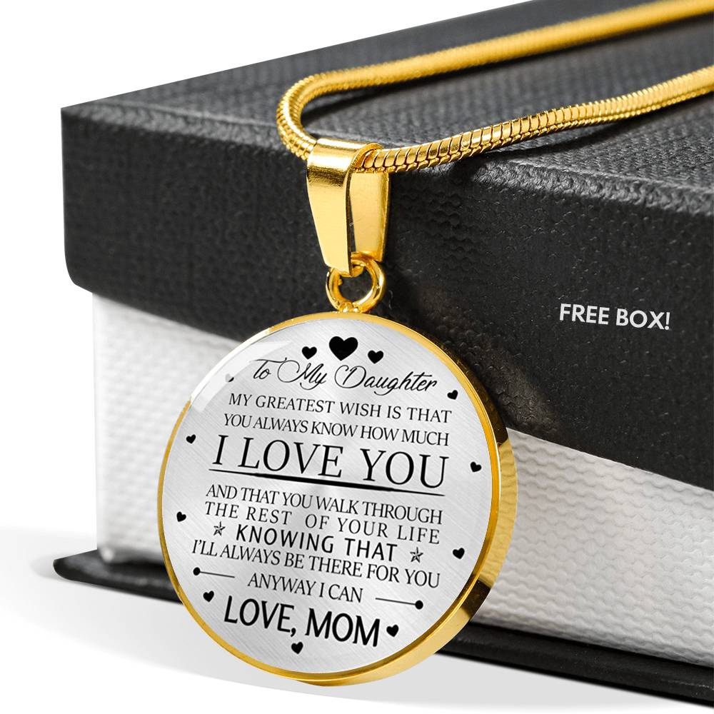 Vuvuzi Tee to My Daughter Necklace from Mom - My Greatest Wish is That You Always Know How Much I Love You