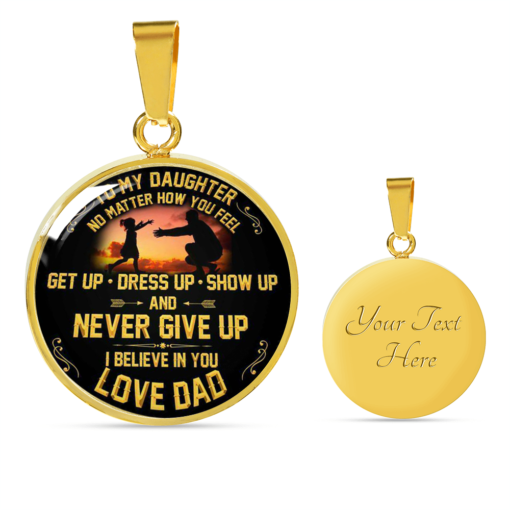 To My Daughter Heart Necklace From Dad Gift To Little Girl