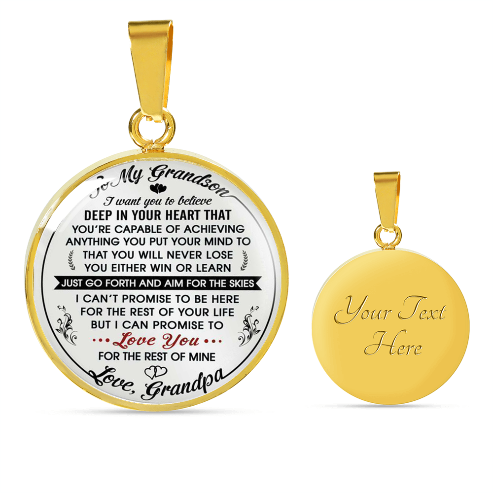 To My Grandson Luxury Novelty Necklace from Grandpa Granddad Pop