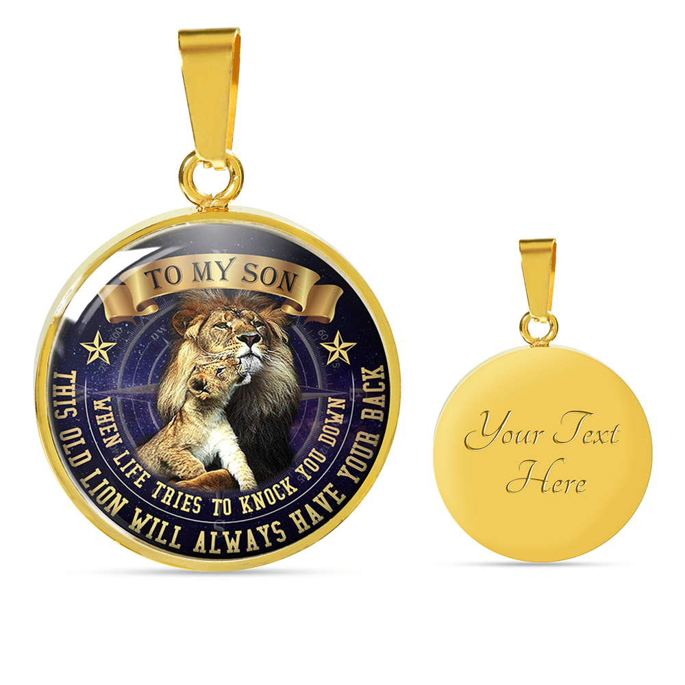 Vuvuzi Tee to My Son Necklace - Father and Son Necklace Pendant - This Old Lion Dad