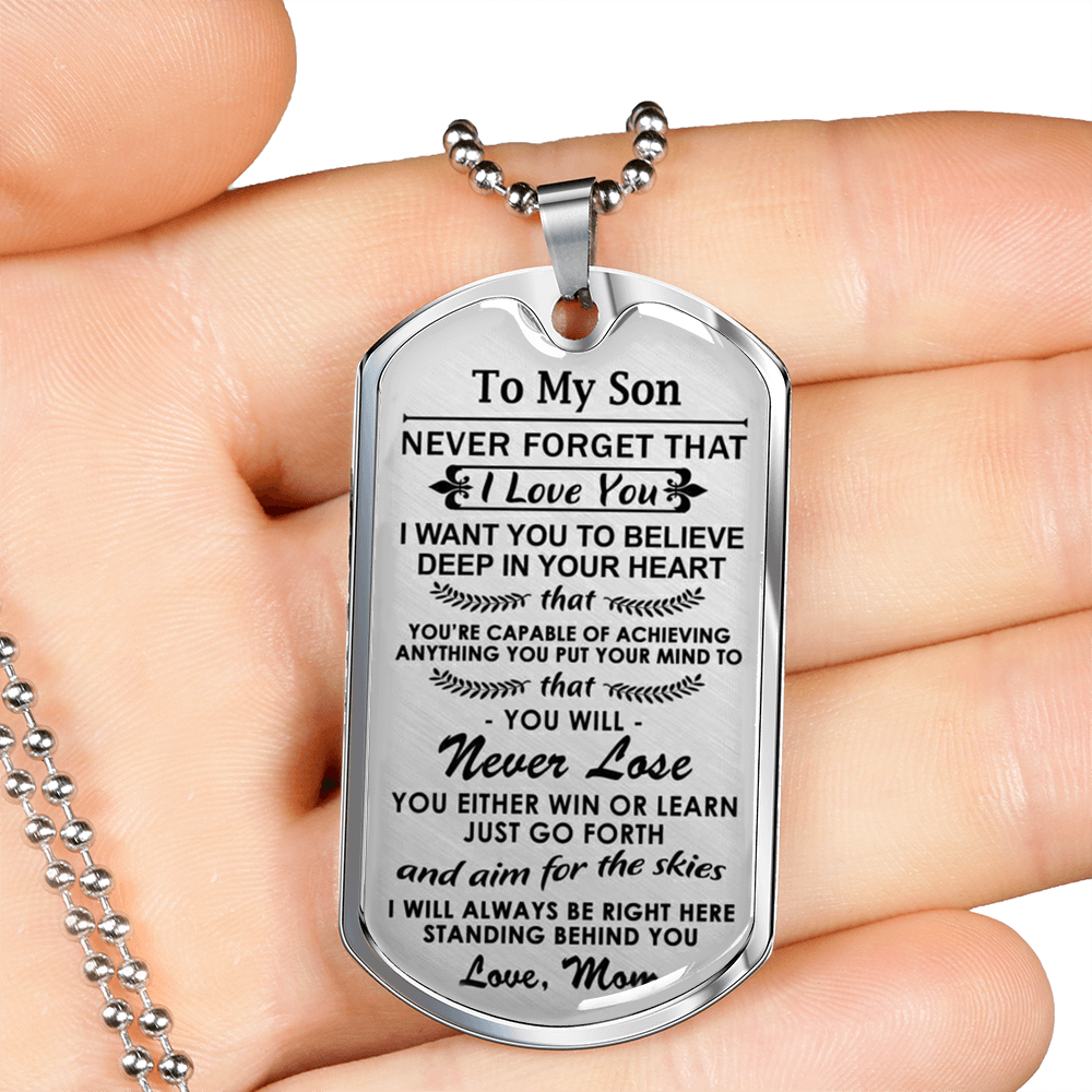 To My Son From Mom - Mother Son Necklace Chain - Birthday Gifts For Son