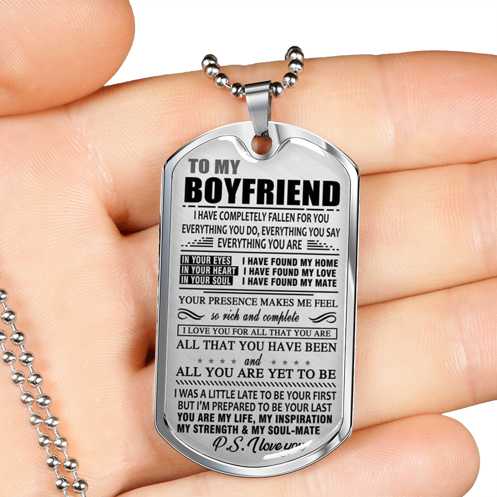 Dog Tag Necklace To My Boyfriend _NEW
