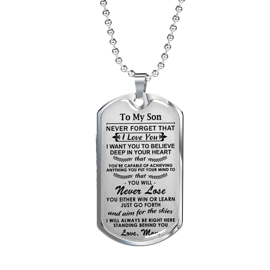 To My Son From Mom - Mother Son Necklace Chain - Birthday Gifts For Son