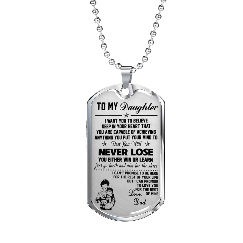 Luxury Necklace Pendant to My Daughter - Love Dad, Gohan & Pan Dragon Ball Super