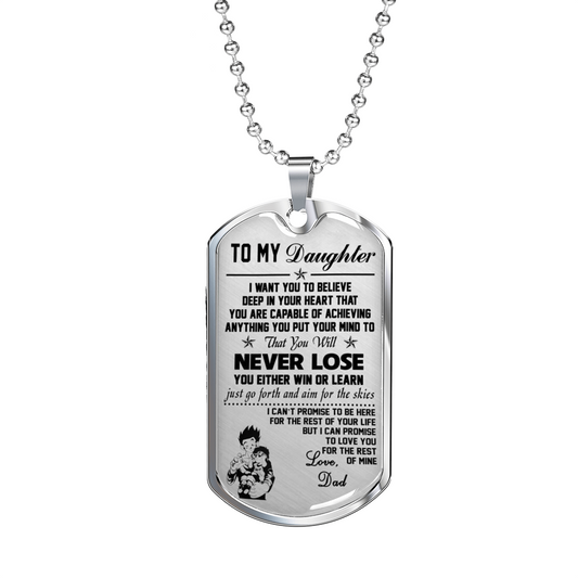 Luxury Necklace Pendant to My Daughter - Love Dad, Gohan & Pan Dragon Ball Super