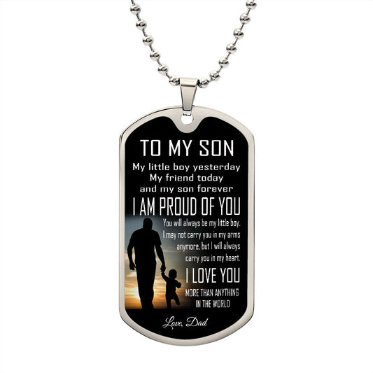 To My Son Dog Tag