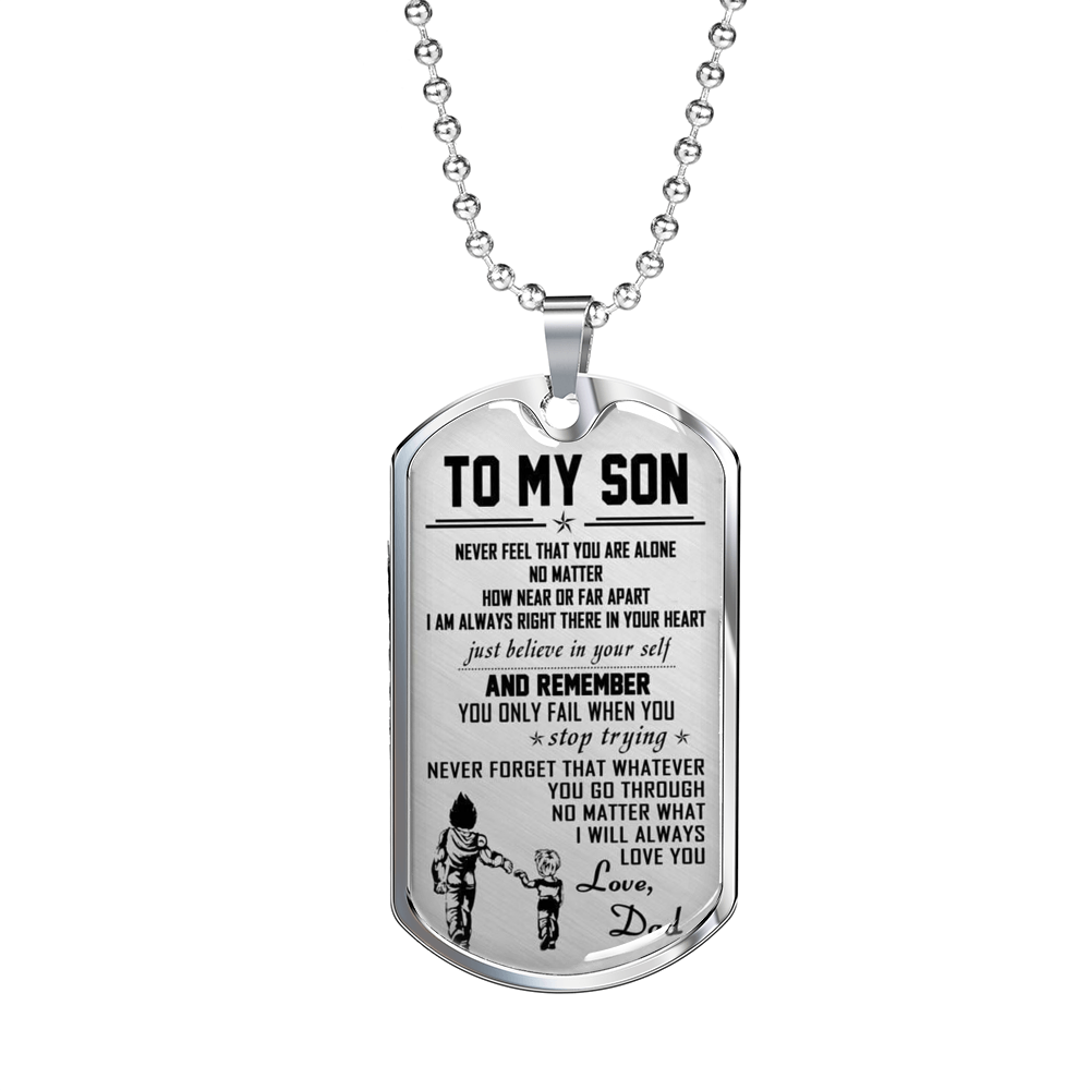 To My Son Child and Dad Dog Tag - Vegeta and Trunks, Dragon Ball