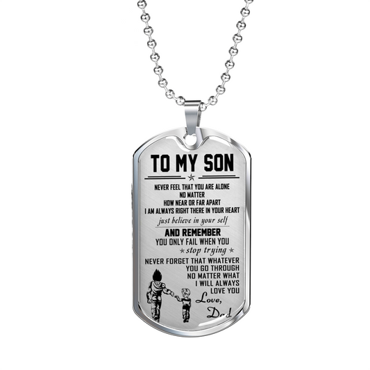 To My Son Child and Dad Dog Tag - Vegeta and Trunks, Dragon Ball