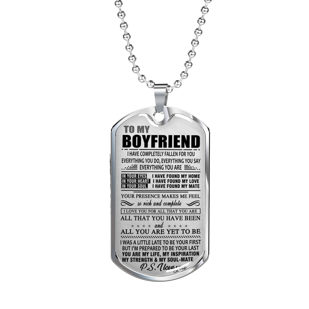 Dog Tag Necklace To My Boyfriend _NEW