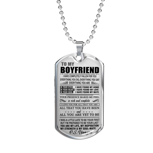 Dog Tag Necklace To My Boyfriend _NEW