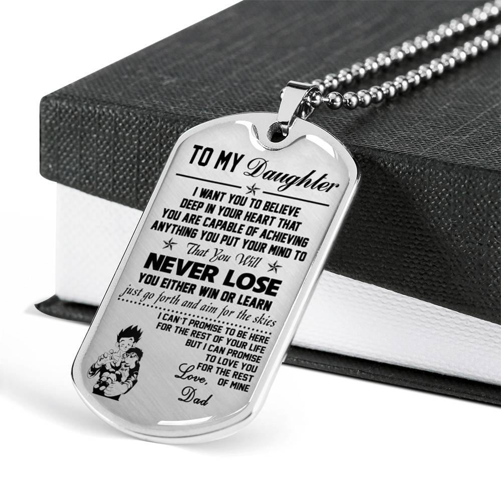 Luxury Necklace Pendant to My Daughter - Love Dad, Gohan & Pan Dragon Ball Super