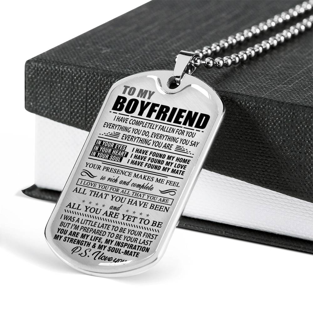 Dog Tag Necklace To My Boyfriend _NEW