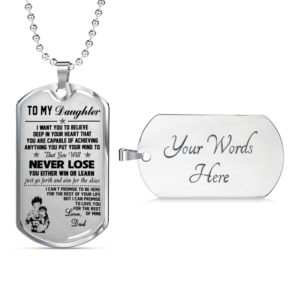 Luxury Necklace Pendant to My Daughter - Love Dad, Gohan & Pan Dragon Ball Super