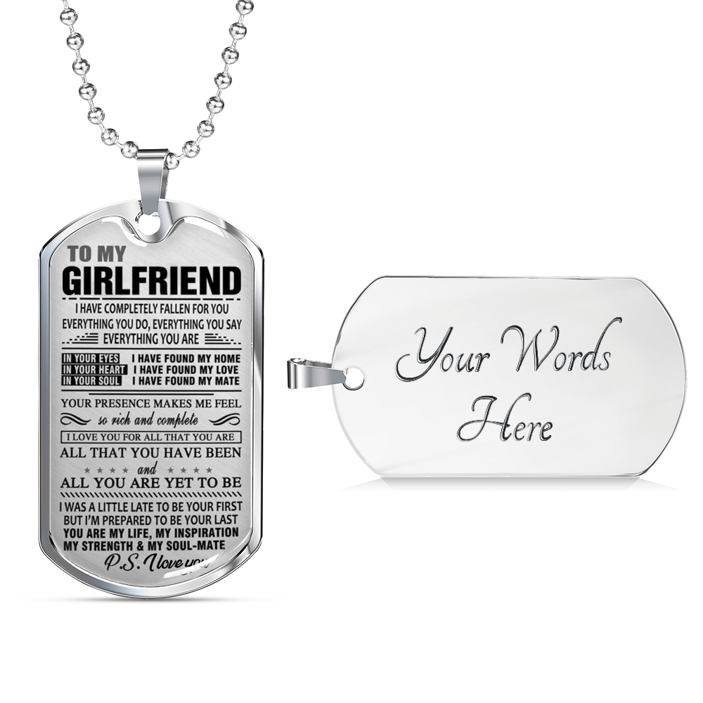 Dog Tag Necklace To My Boyfriend - Personalized Pendant Gift for Men