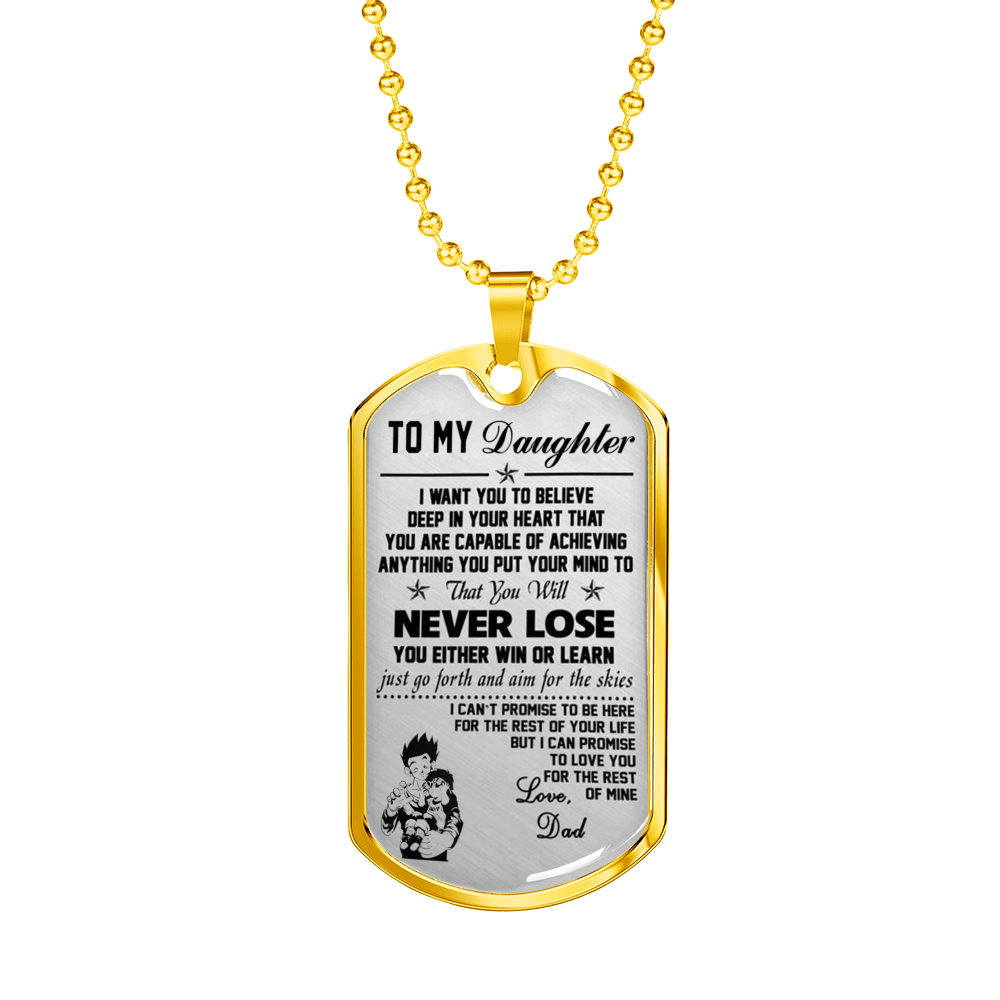 Luxury Necklace Pendant to My Daughter - Love Dad, Gohan & Pan Dragon Ball Super