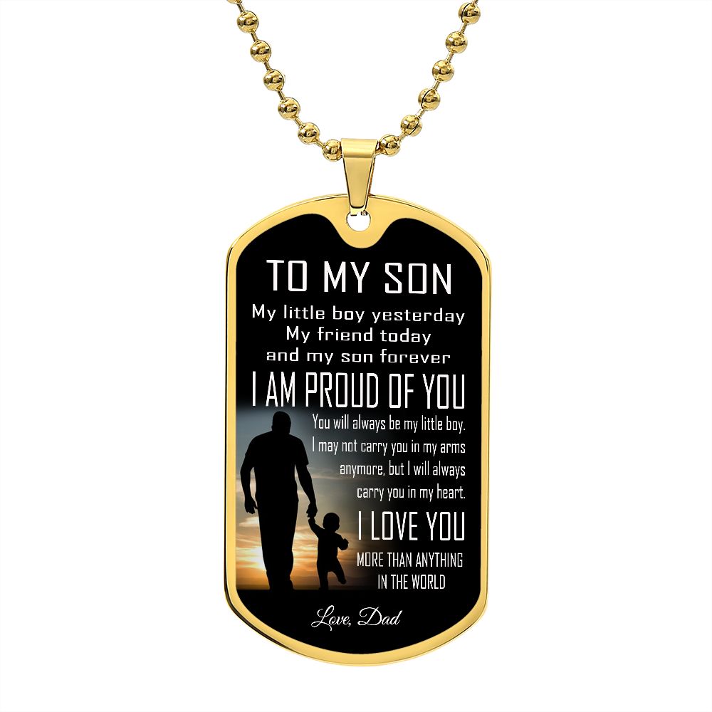 To My Son Dog Tag