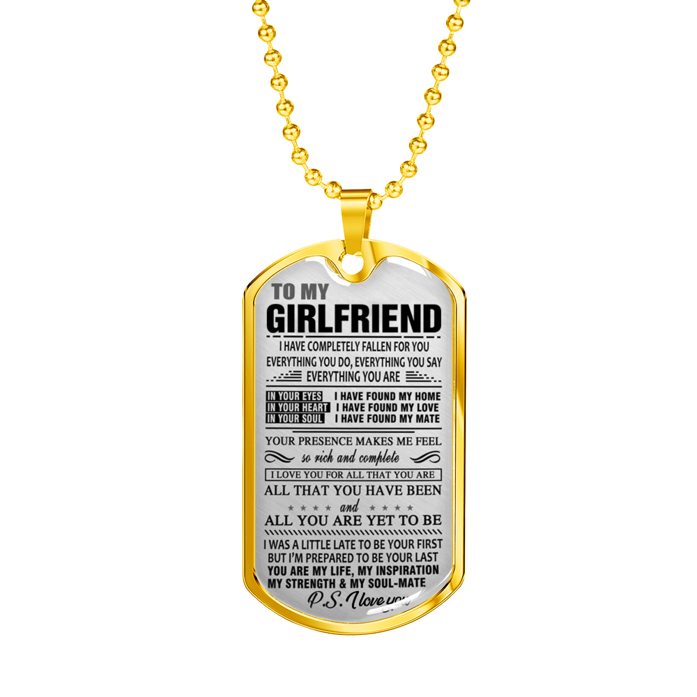 Dog Tag Necklace To My Boyfriend - Personalized Pendant Gift for Men