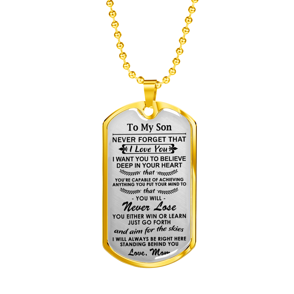 To My Son From Mom - Mother Son Necklace Chain - Birthday Gifts For Son