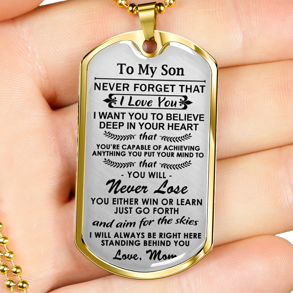 To My Son From Mom - Mother Son Necklace Chain - Birthday Gifts For Son