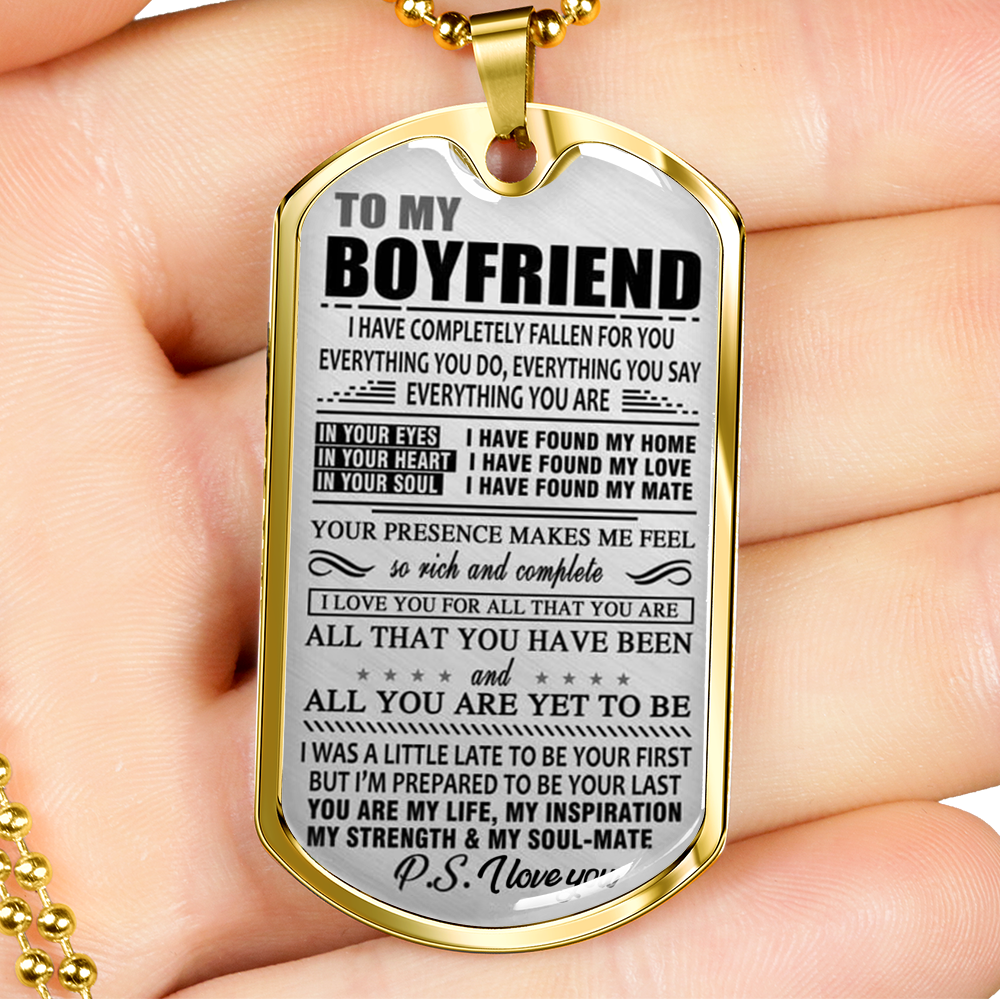 Dog Tag Necklace To My Boyfriend _NEW