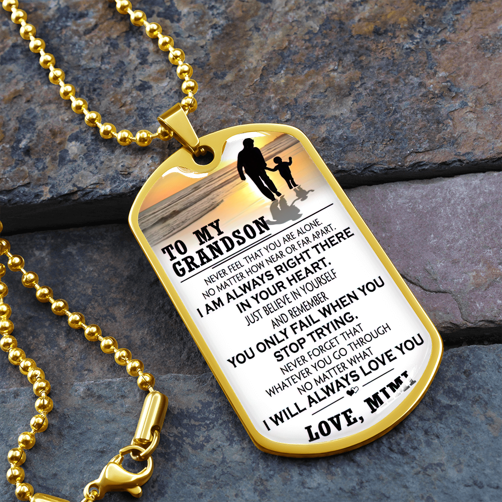 Vuvuzi Tee to My Grandson Love Mimi Necklace Luxury Pendant